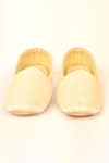 Shop_Arihant Rai Sinha_Beige Woven Mojaris With Stitch Detailing _at_Aza_Fashions
