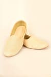 Buy_Arihant Rai Sinha_Beige Woven Mojaris With Stitch Detailing _Online_at_Aza_Fashions