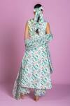 Shop_Damoiselle_Ivory Chinon, Viscose, Silk, Shantoon Embroidery Square Neck Grove Coord Set _at_Aza_Fashions