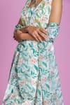 Shop_Damoiselle_Ivory Chinon, Viscose, Silk, Shantoon Embroidery Square Neck Grove Coord Set 