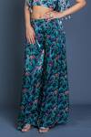 Shop_Damoiselle_Black Chinon, Silk Pearls Square Neck Midnight Grove Three-piece Coord Set 
