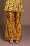 Shop_Damoiselle_Yellow Chinon, Silk V-neck Sundrop Saa Sharara Set _Online_at_Aza_Fashions