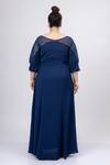Shop_Mamicha_Navy Crepe Boat Neck Designer Blue Dress _at_Aza_Fashions