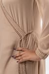 Buy_Mamicha_Beige Georgette Beads, Embroidery V-neck Mystique Meadow Angarakha Set 