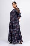 Mamicha_Black Georgette Round Neck Noir Whispers Dress _Online_at_Aza_Fashions