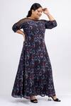 Shop_Mamicha_Black Georgette Round Neck Noir Whispers Dress _Online_at_Aza_Fashions