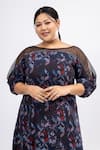Buy_Mamicha_Black Georgette Round Neck Noir Whispers Dress 