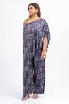 Buy_Mamicha_Black Satin, Crepe Beads Asymmetric Printed Puzzle Co-ord Set _Online_at_Aza_Fashions