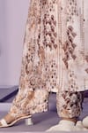 Mamicha_Off White Georgette Embroidery V-neck Retro 3 Piece Co-ord Set _Online_at_Aza_Fashions
