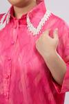 Mamicha_Pink Satin, Crepe Beads, Lace Collared Co-ord Set _Online_at_Aza_Fashions