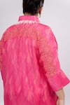 Buy_Mamicha_Pink Satin, Crepe Beads, Lace Collared Co-ord Set _Online_at_Aza_Fashions
