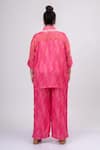 Shop_Mamicha_Pink Satin, Crepe Beads, Lace Collared Co-ord Set _at_Aza_Fashions