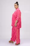 Buy_Mamicha_Pink Satin, Crepe Beads, Lace Collared Co-ord Set 