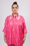 Mamicha_Pink Satin, Crepe Beads, Lace Collared Co-ord Set _Online