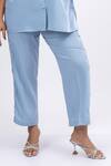 Buy_Mamicha_Blue Crepe Tassels, Embroidery, Lace Collared Ice Co-ord Set _Online_at_Aza_Fashions