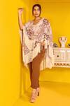 Buy_Mamicha_Off White Georgette Wind Shadow Cape Co-ord Set _at_Aza_Fashions