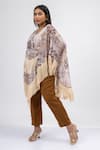Buy_Mamicha_Off White Georgette Wind Shadow Cape Co-ord Set 