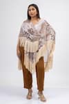 Shop_Mamicha_Off White Georgette Wind Shadow Cape Co-ord Set 
