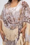 Mamicha_Off White Georgette Wind Shadow Cape Co-ord Set _Online