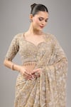 Buy_Kalighata_Gold Beads, Embroidery, Sequins V-neck Midaas Saree Set 