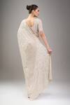Shop_Kalighata_Gold Sequins, Tassels, Beads, Embroidery V-neck Lexis Saree Set _at_Aza_Fashions