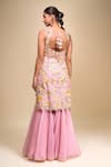 Shop_Anushree Reddy_Pink Embroidery Square Neck Malaika Sharara Set _at_Aza_Fashions