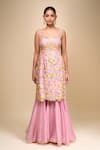 Shop_Anushree Reddy_Pink Embroidery Square Neck Malaika Sharara Set _Online_at_Aza_Fashions