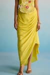 Buy House Of Armuse Yellow Organza, Crepe Sequins, Cut Work Round Neck Hand-painted Cape And Skirt Set Online at Aza Fashions Buy_House Of Armuse_Yellow Organza, Crepe Sequins, Cut Work Round Neck Hand-painted Cape And Skirt Set _Online_at_Aza_Fashions