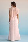 Shop_House Of Armuse_Blush Neoprene Sequins, Cut Work Celene Cape And Skirt Set _at_Aza_Fashions