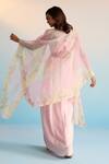 Shop_House Of Armuse_Pink Crepe Embroidery, Cut Work Blush Cape And Skirt Set _at_Aza_Fashions