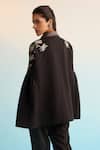 Shop_House Of Armuse_Black Twill Zari Collared Embroidered Valeska Coord Set _at_Aza_Fashions