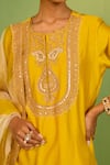 Shop_House Of Armuse_Yellow Chanderi Silk, Organza Sequins, Embroidery Round Sophia Sharara Set _Online_at_Aza_Fashions