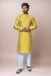 Buy Arihant Rai Sinha Yellow Jacquard, Silk Embroidery Floral Stripe Pattern Kurta Set at Aza Fashions Buy_Arihant Rai Sinha_Yellow Jacquard, Silk Embroidery Floral Stripe Pattern Kurta Set_at_Aza_Fashions