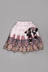 Shop_Little Brats_Pink Muslin Embroidery, Tassels Zari Angrakha Blouse And Lehenga Set _Online_at_Aza_Fashions