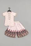 Buy_Little Brats_Pink Muslin Zari, Lace Powder Embroidered Kurta And Sharara Set _at_Aza_Fashions