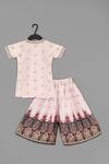 Shop_Little Brats_Pink Muslin Zari, Lace Powder Embroidered Kurta And Sharara Set _at_Aza_Fashions