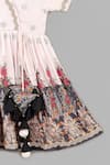 Little Brats_Pink Muslin Pom-poms Powder Zari Embroidered Dress _Online_at_Aza_Fashions