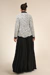 Shop_Couture By Niharika_White Organza Embroidery Round Neck Designer Jacket And Pant Set _at_Aza_Fashions