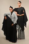 Couture By Niharika_White Organza Embroidery Round Neck Designer Jacket And Pant Set _at_Aza_Fashions