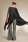 Shop_Couture By Niharika_Black Satin, Organza Embroidery Round Neck And Kaftan Pant Set _at_Aza_Fashions