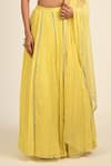 Buy_Couture By Niharika_Yellow Organza, Georgette, Viscose Beads, Embroidery Round Neck And Set _Online_at_Aza_Fashions