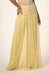 Buy_Couture By Niharika_Yellow Net, Viscose, Georgette Beads Round Neck Designer Cape Set _Online_at_Aza_Fashions