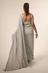 Shop_Couture By Niharika_Blue Viscose, Georgette, Velvet, Net Sequins, Beads Designer Saree With Blouse _at_Aza_Fashions