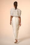 Shop_Couture By Niharika_Ivory Organza, Satin Embroidery Round Neck Cape Set _at_Aza_Fashions
