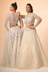 Couture By Niharika_Ivory Net, Organza Sequins, Embroidery Round Neck Designer Lehenga Set _Online_at_Aza_Fashions