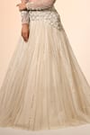 Buy_Couture By Niharika_Ivory Net Embroidery, Sequins Round Neck Designer Lehenga Set _Online_at_Aza_Fashions