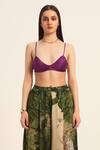 Buy_Ruhr India_Green Satin Beads Multi Color Cropped Blazer And Dhoti Pant Set _Online_at_Aza_Fashions