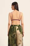 Shop_Ruhr India_Green Satin Beads Multi Color Cropped Blazer And Dhoti Pant Set _Online_at_Aza_Fashions
