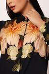 Buy_Ruhr India_Black Cotton Collared Floral Print Yuri Coord Set 