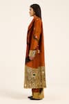 Shop_Ruhr India_Rust Silk Mirrors, Beads, Sequins Orange Hand-embroidered Jacket _Online_at_Aza_Fashions